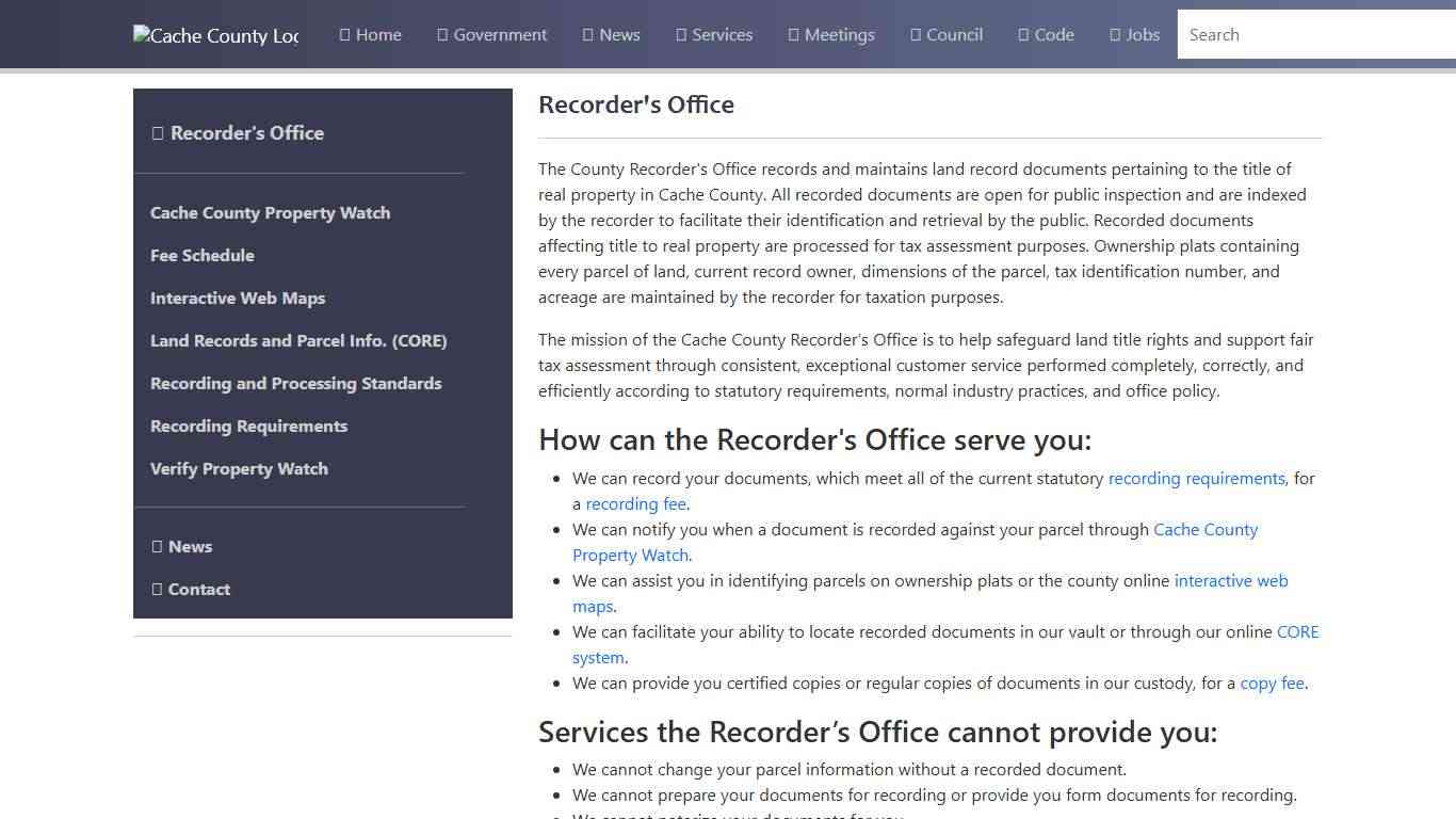 Official Site of Cache County, Utah - Recorder's Office
